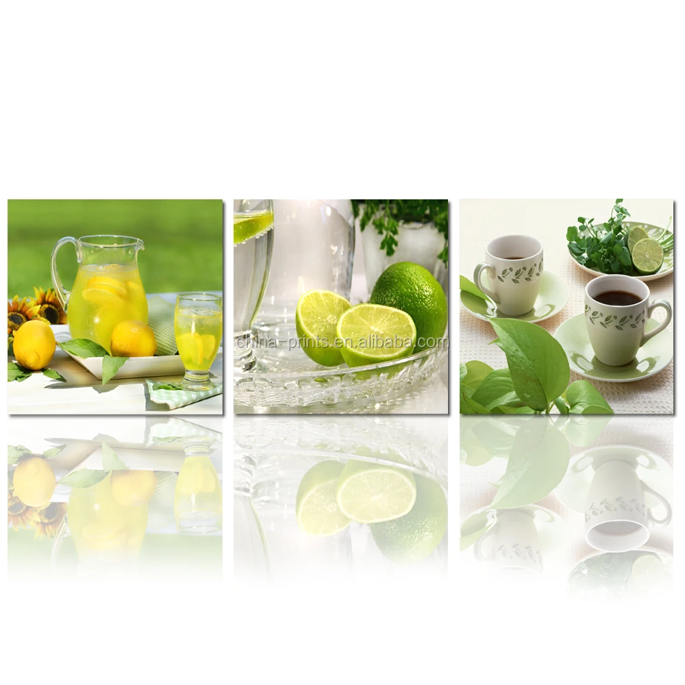 Fruit Photo Giclee Print on Canvas/Lemon Canvas Printing Art/3 Panel Wall Art Home Decor