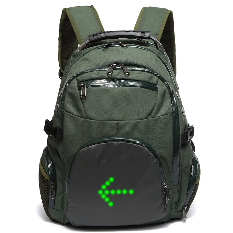 Factory Direct Sale Led Turn Signal Light Bike Cycling Waterproof Nylon Backpack Outdoor Night bike Sport Bag