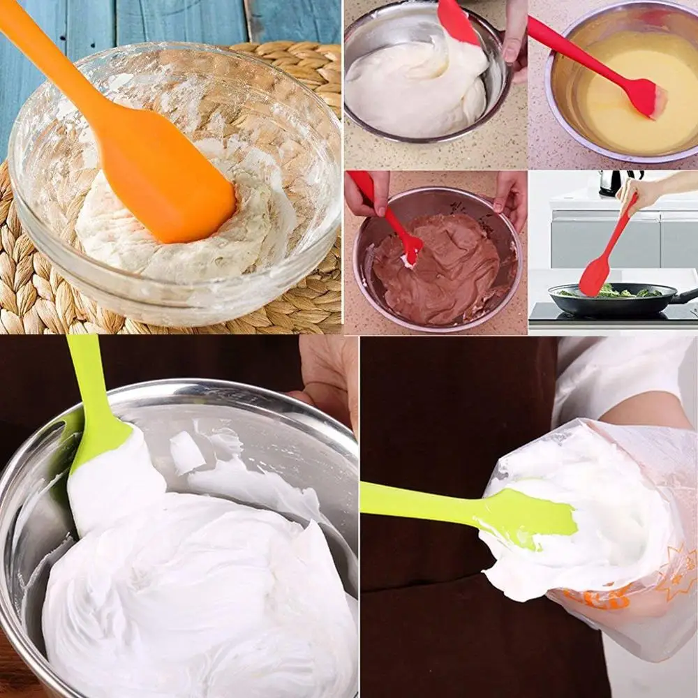 Heat Resistant Non-Stick Flexible Rubber Scrapers Bakeware Tool Silicone Spatulas
