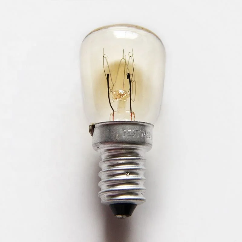 ST26 E14 15W clear color incandescent tube refrigerator light bulb salt lamp