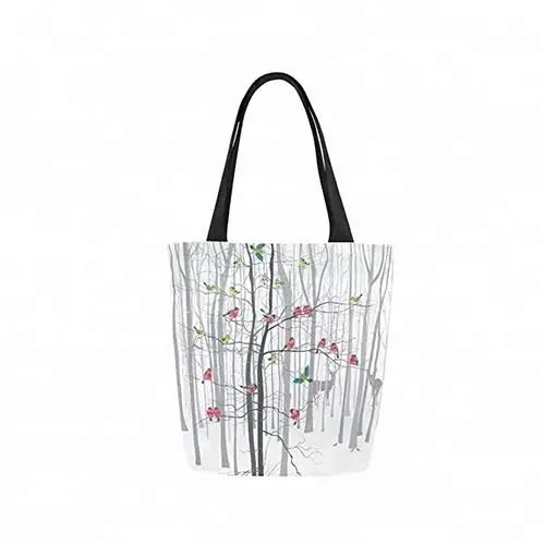 Fashion Full Printing Cotton Custom Tote Shopping Bag