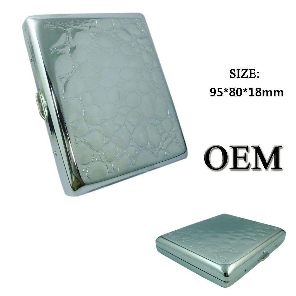 Metal Smoking Case with simple box 20pcs Capacity Automatic Cigarette Box Double Sides Sublimation cigarette case