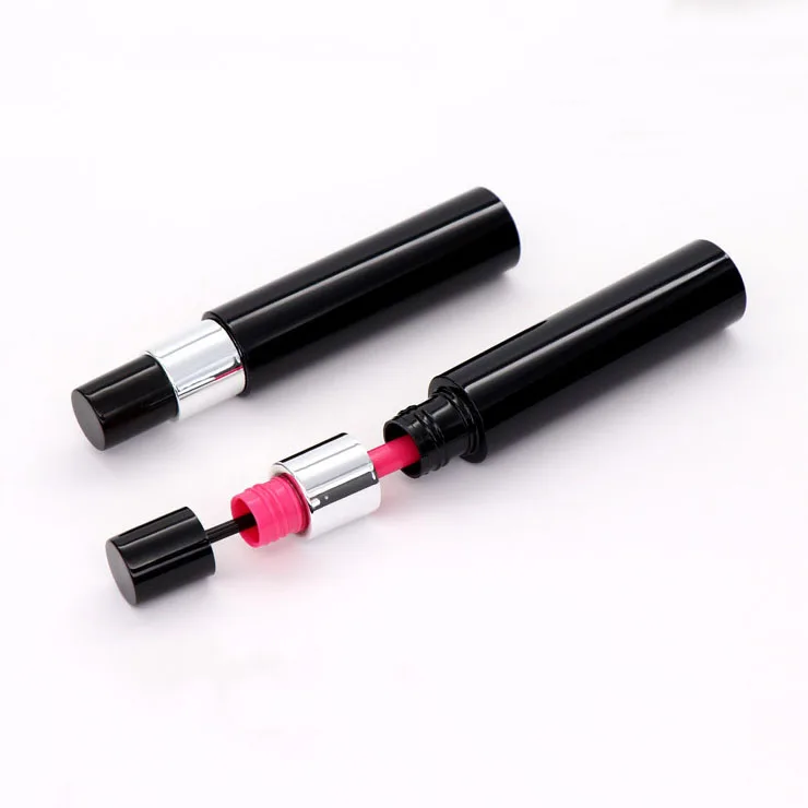 
Cosmetic empty black plastic mascara tube with brush 