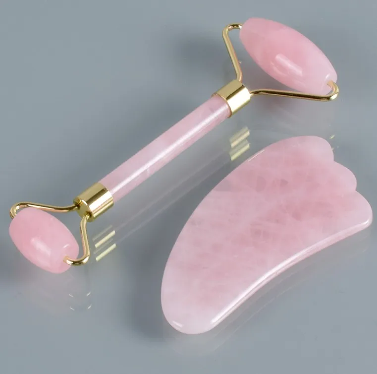 High Quality Rose Quartz Jade Roller And Gua Sha Kit For Women Beauty Care Gift