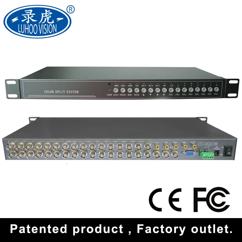 
Cheap Rack-Mounted VGA Real-time 16CH Video Splitter Color quad multiplexer 