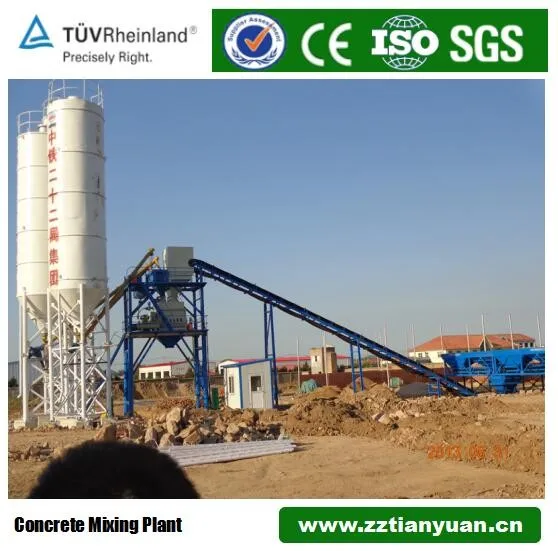 Mini Concrete Mixing Station HZS35 with Bolted Cement Silo