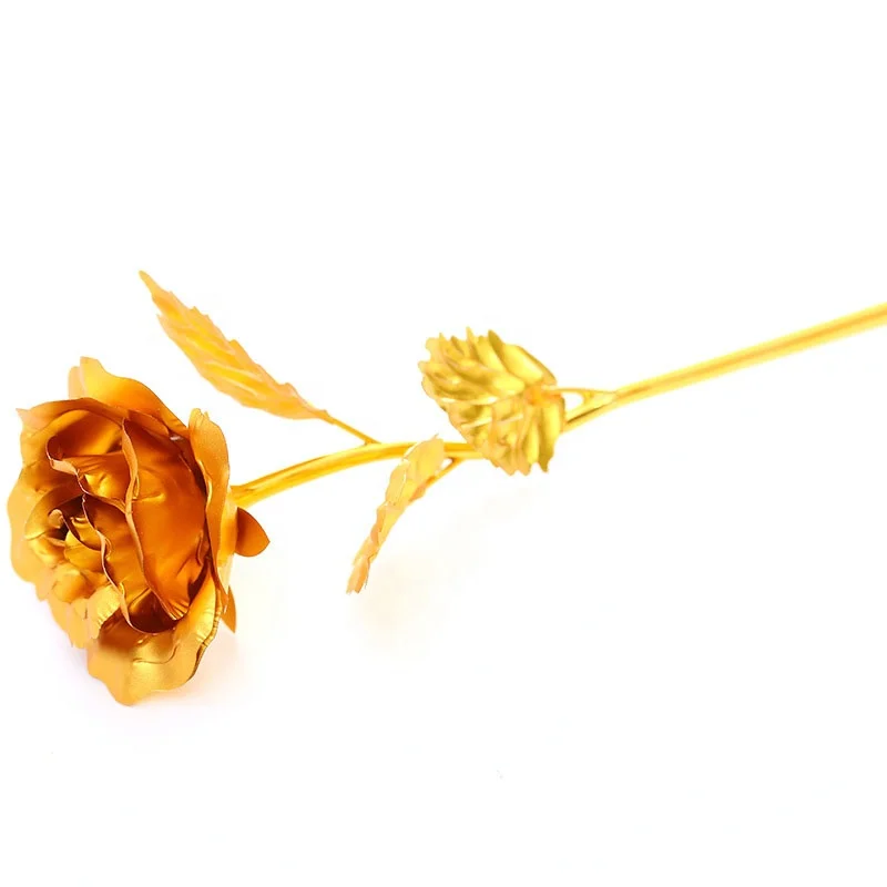 
24K Gold Foil Plated Rose Flower Handcrafted Handmade Dipped Long Stem Lovers Party Birthday Wedding Christmas Gifts 