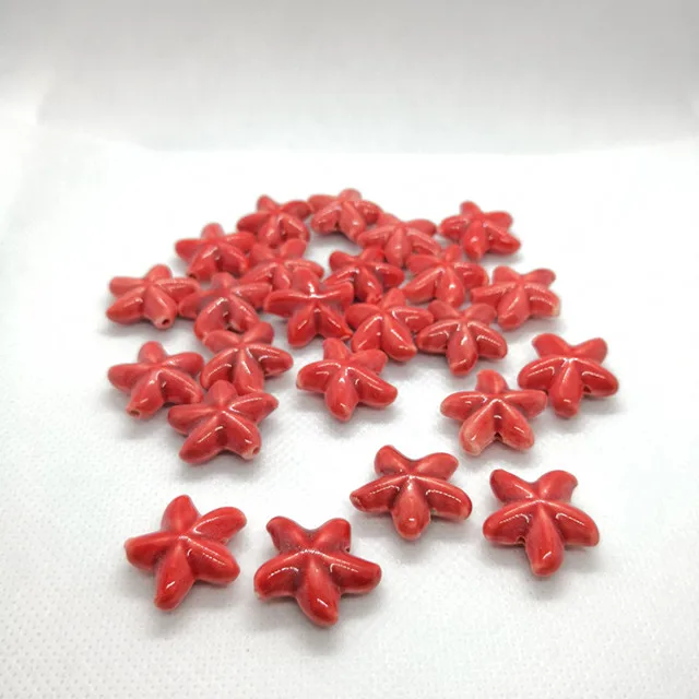 
Colorful starfish ceramic porcelain beads for diy jewelry making 