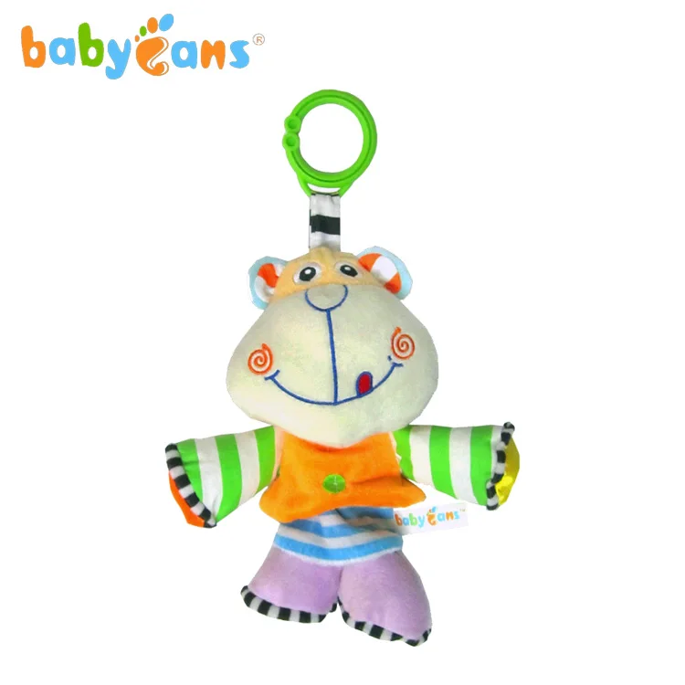 Baby Toys High Quality Plush Musical Animal cute hippo Hanging toys for baby  stroller