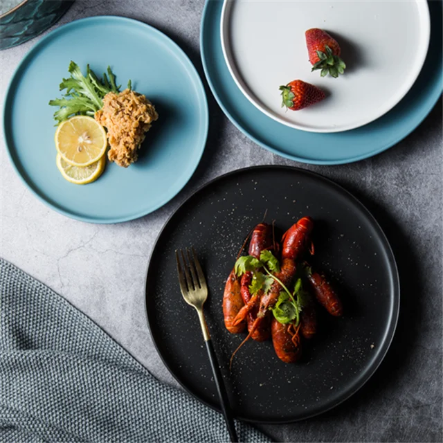 Round Shaped Nice Quality For Hotel And restaurant Ceramic Dinner Plates And Dishes/trays