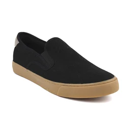 Кроссовки мужские с низким вырезом, Вулканизированная подошва, холщовые лоферы, повседневная обувь, без шнуровки, черные