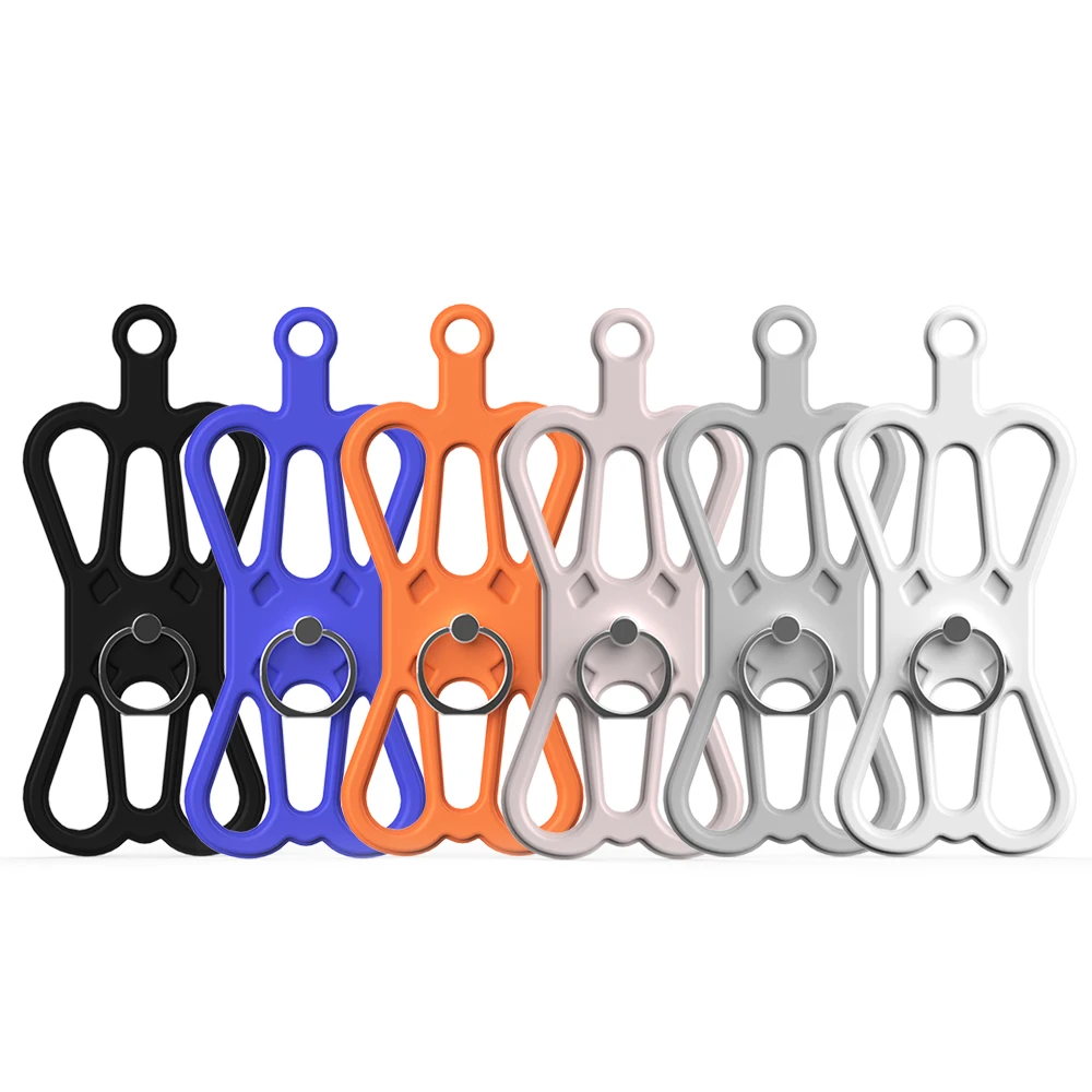 Soft Silicone Cell Phone Case Ring Holder Back Cover Case For Smart Phone with Lanyard