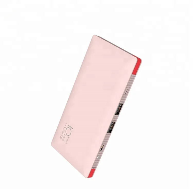 
Low price polymer external battery pink power bank portable charger 