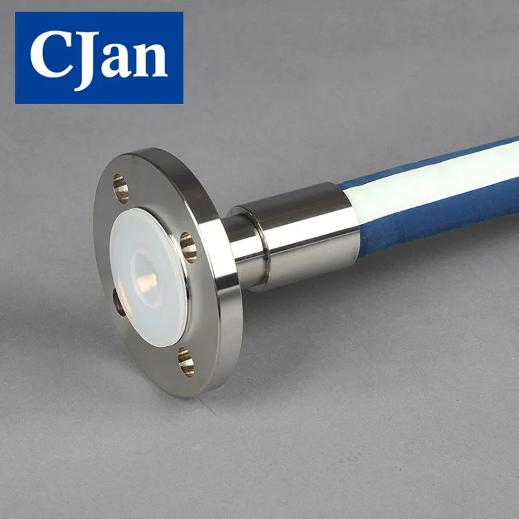 PFA lined fixed flange with toothed hose shank pfa liner corrosion resistant hose fitting