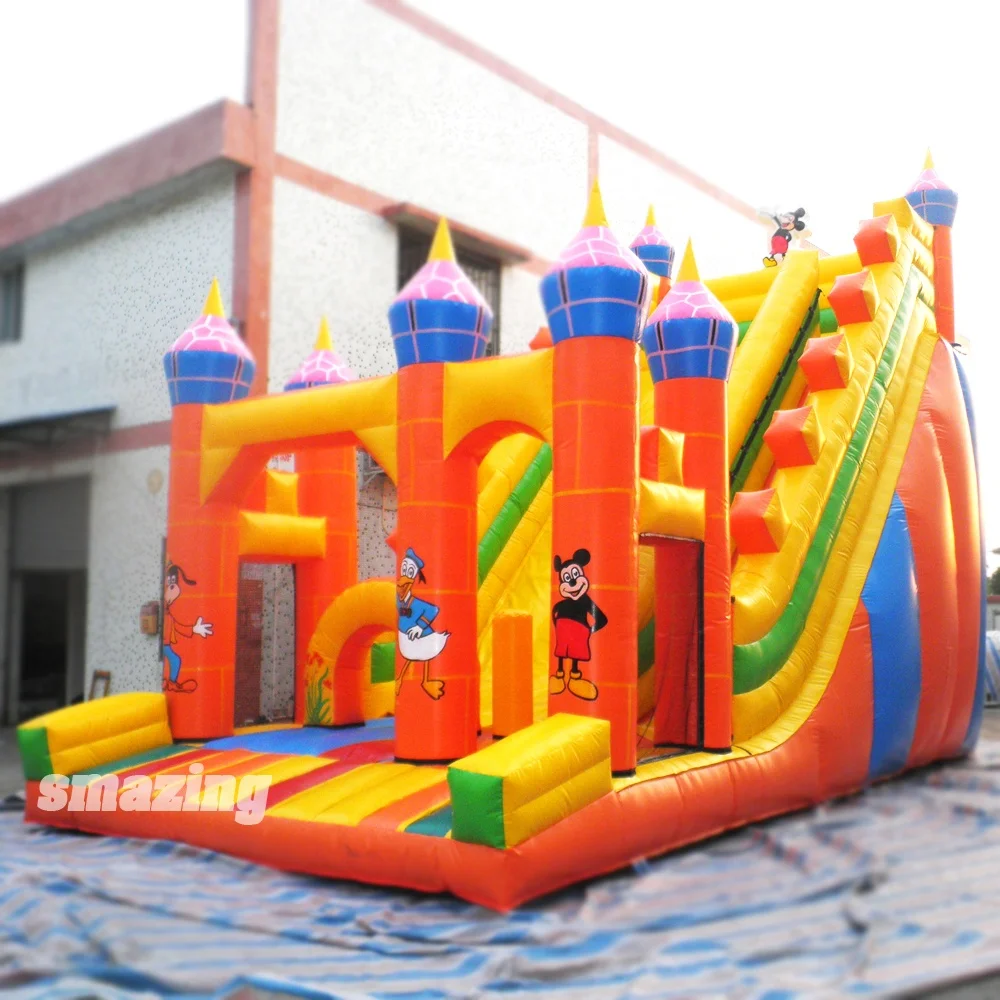 Inflatable bodyguard combination Mickey Mouse game, inflatable slide combination Donald Duck Playground