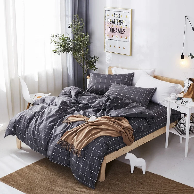 
high quality Aloe cotton print bed sheet luxury warm modern quilt cover 