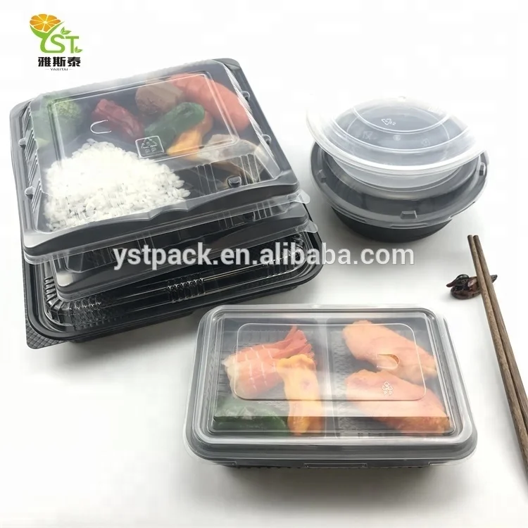 High Quality Plastic Disposable Lunch Box 2 Compartment Microwave Hot Food Container