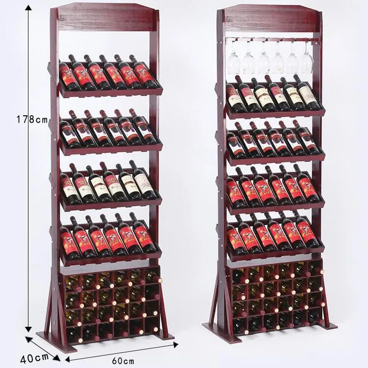 Wooden Wine Liquor Stand Display Rack Supermarket Shelf