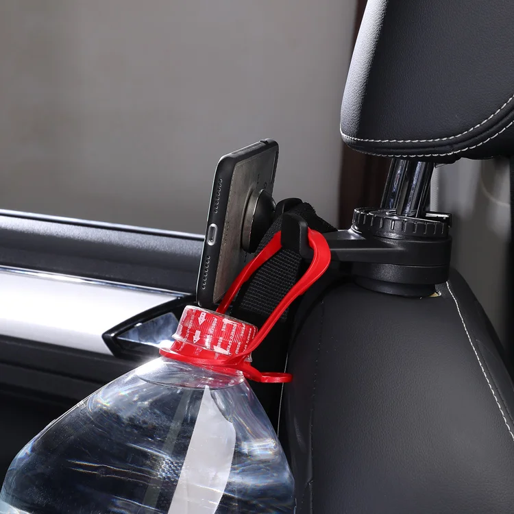 
2 Pcs Car Vehicle Multi-Functional Seat Headrest Bag Hanger Hook Holder Seat Headrest Hanger Hanging Holder Double Hooks 