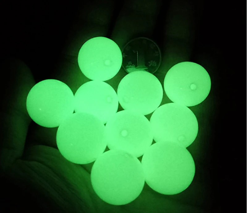 Chewable BPA Free Food Grade 9mm Luminous Beads Silicone Teething Beads For Baby