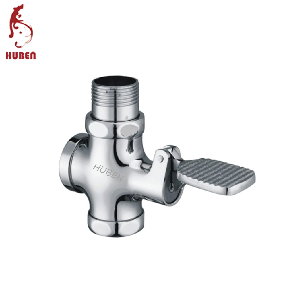 Brass pedal toilet flush valve