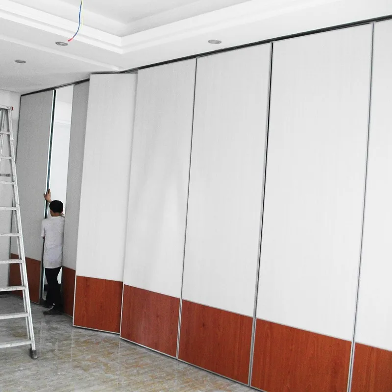 Restaurant movable wooden soundproof folding partition wall malaysia