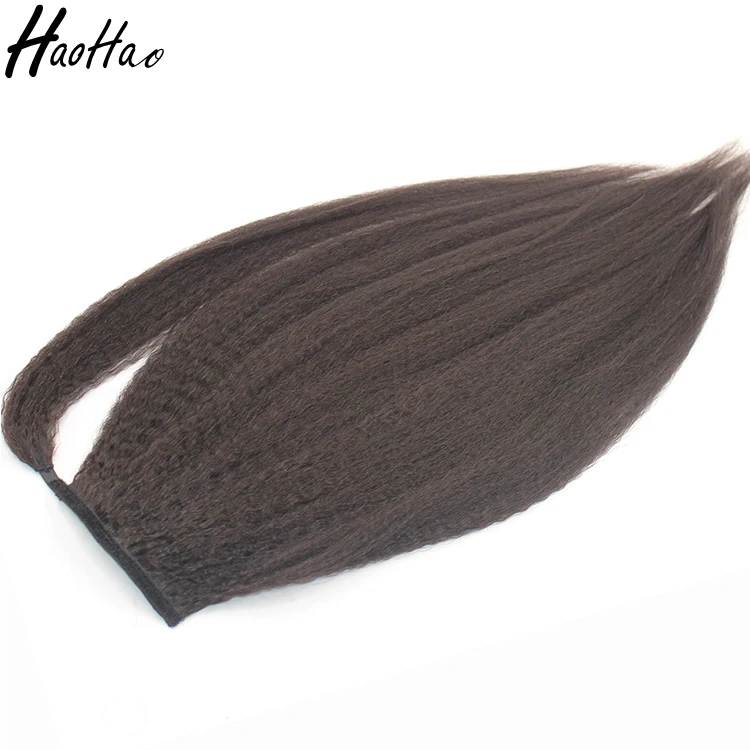Large Stock Wholesale No Tangle No Shedding Kinky Straight Human Hair Ponytail