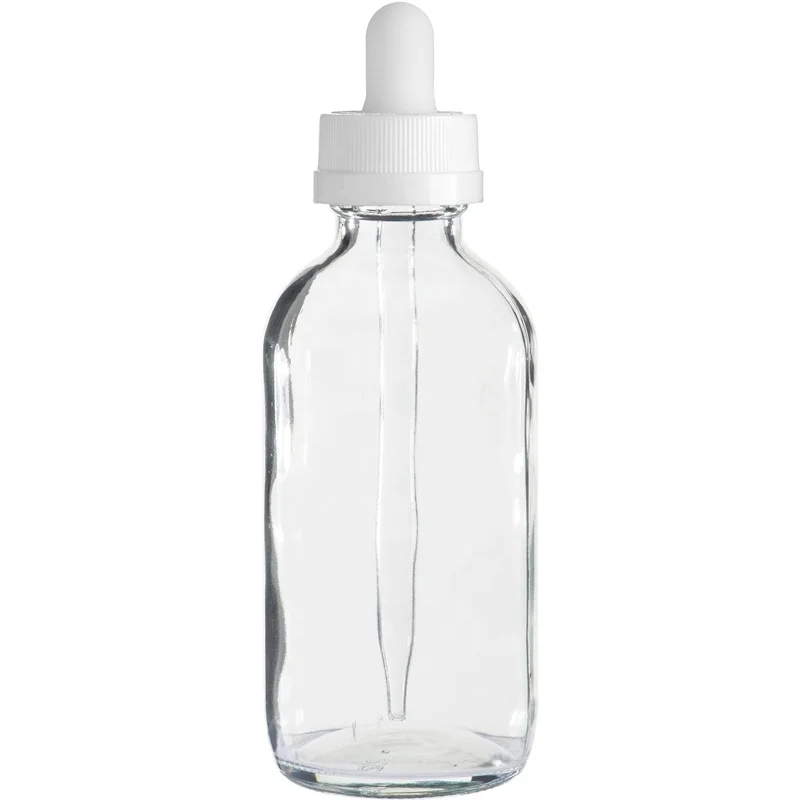 Прозрачная Круглая Стеклянная черная бутылка-капельница для детей, 4 унции, 22 мм 22-400
