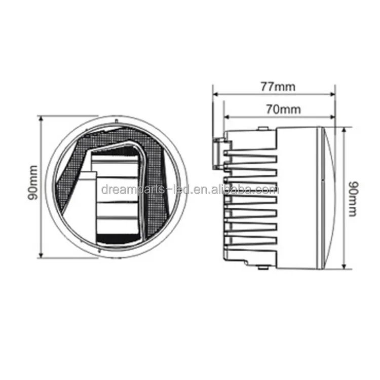 Wholesale price Auto parts Replacement Small Sealed Beam round LED fog lamp