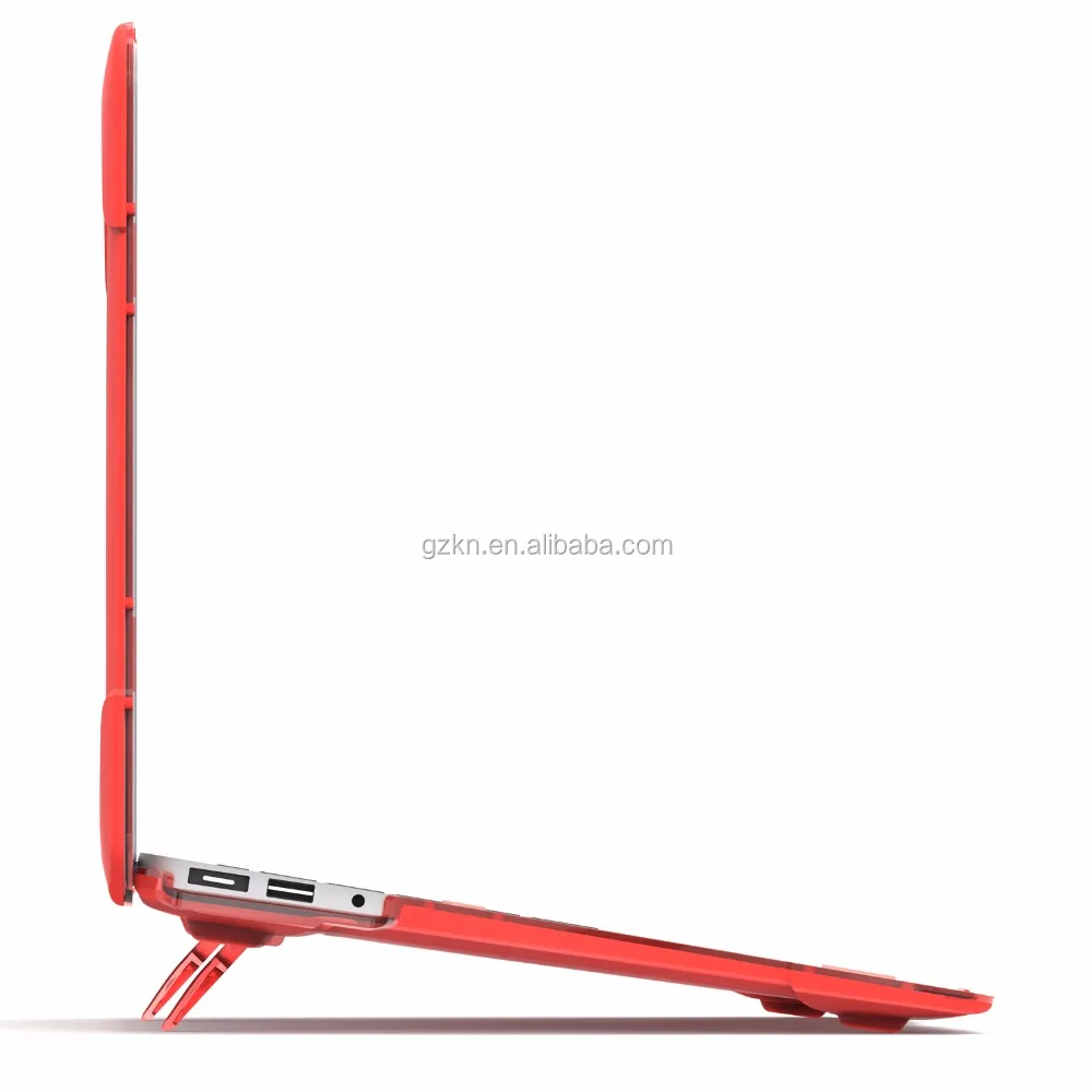 Rubberized plastic hard cover case shell for Macbook Air 13/Retina 12/Macbook Air 11 with strong stand