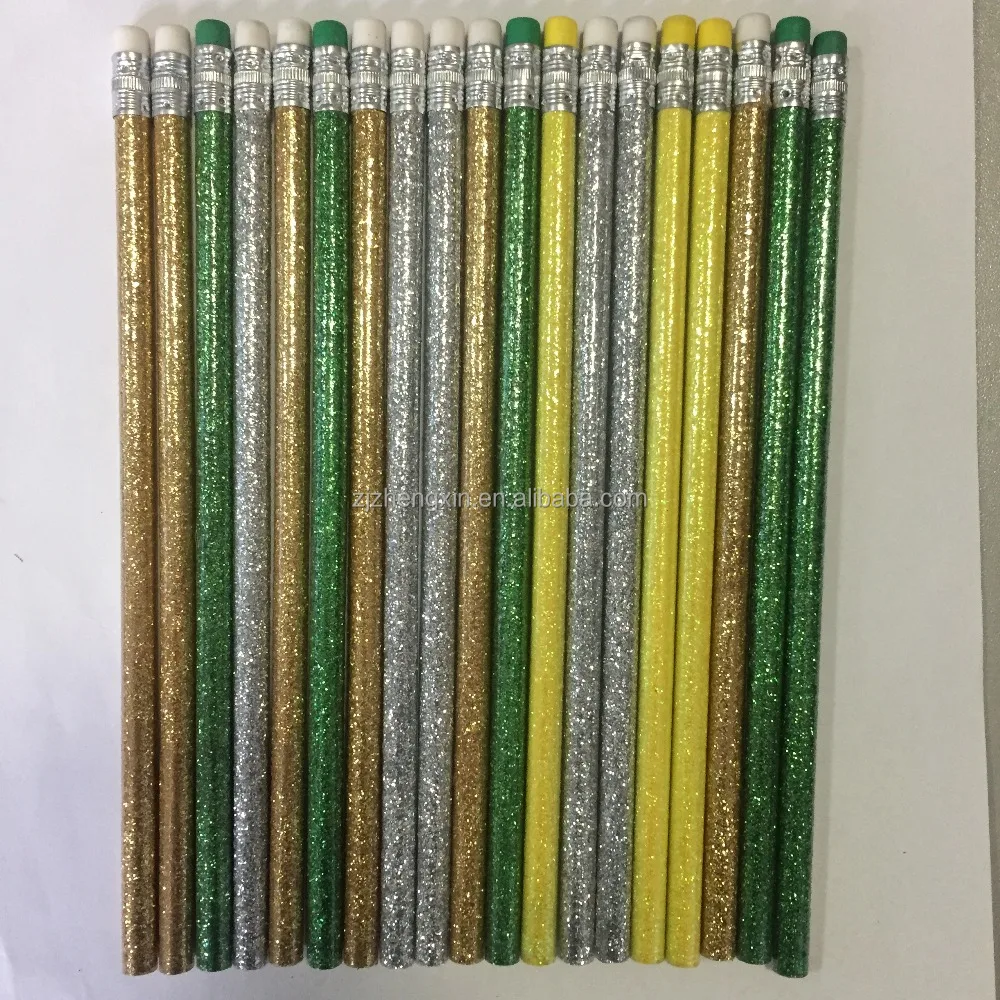 
2020 hotsale bulk customize glitter HB pencil with eraser 