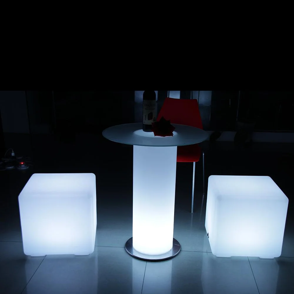 Портативное освещение rgb на солнечной батарее пластиковый барный стул светящийся кубик обеденные стулья и столы