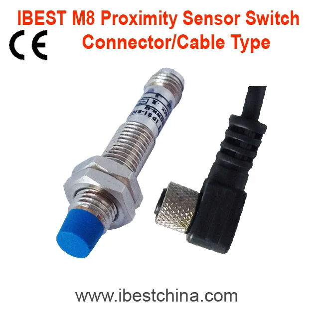 M8 Connector Type Metal Detector Inductive Proximity Sensor Switch 5Vdc/12V/24VDC NPN/PNP 3 Pins Wires  IP67 Waterproof (IBEST)
