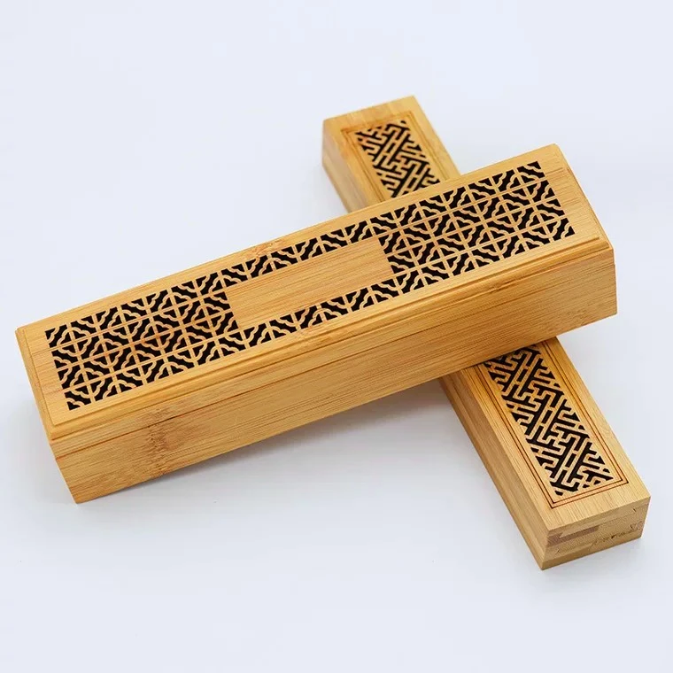 Custom Collins Engraving Bamboo Wood Incense Burner Arabic