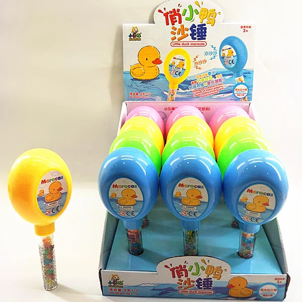 
Haccp Certificate Baby Maracas Musical Instrument Confectionery Candy Toys with Pressed Candy 