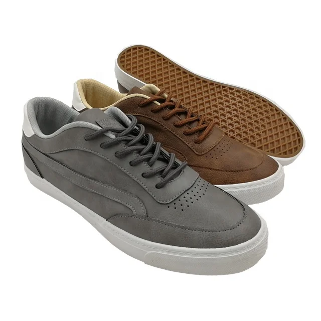 custom men rubber sneakers casual shoes with pu upper