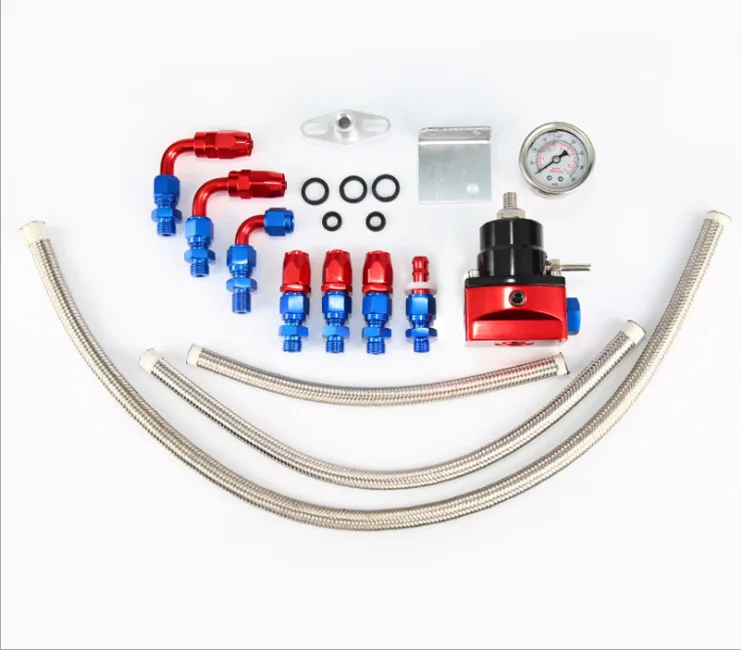 Universal Adjustable Fuel Pressure Regulator Oil 160psi Gauge AN 6 Fitting End without logo