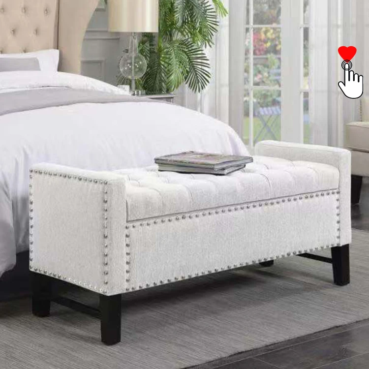 China wholesale bedroom furniture blue velvet storage ottoman stool