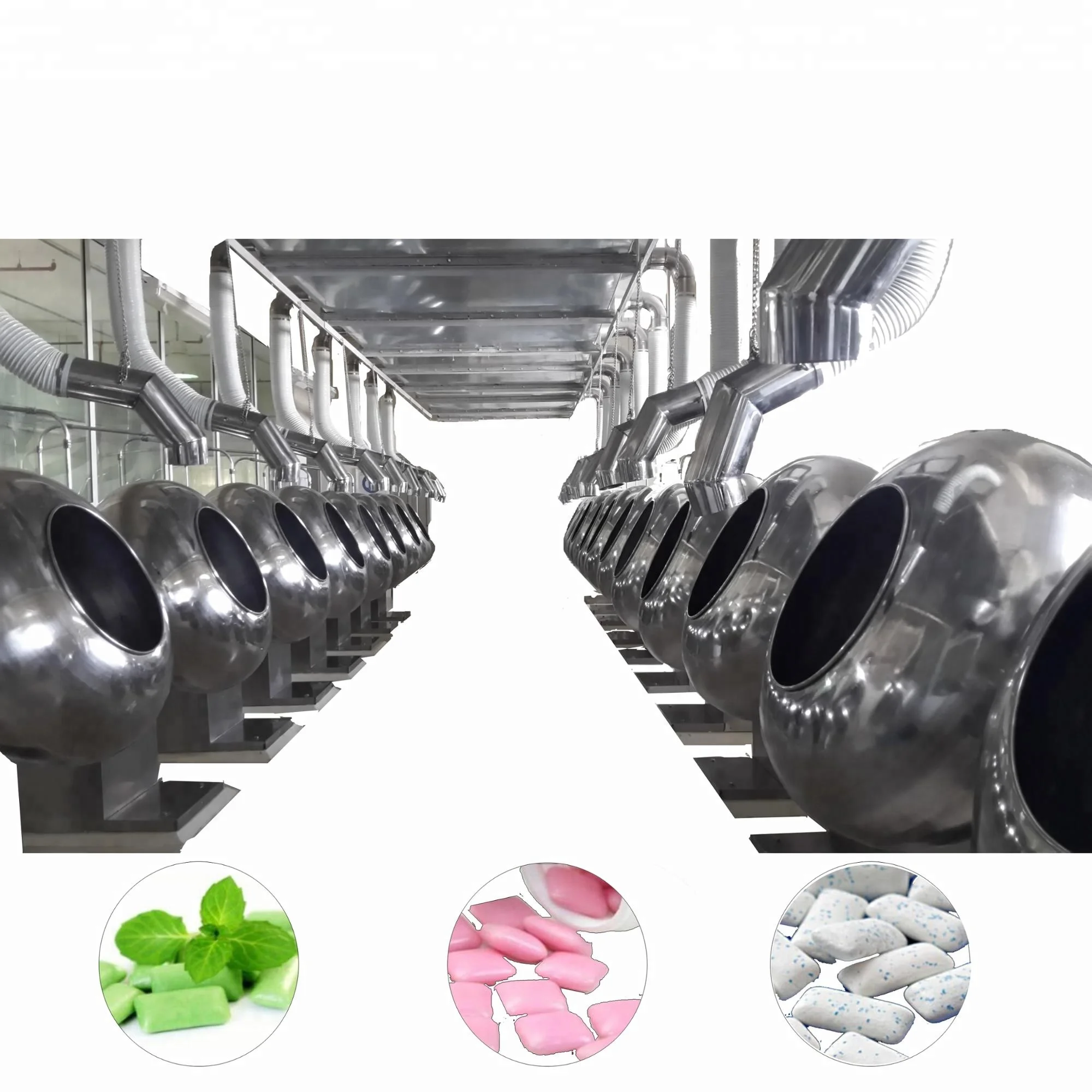 Chewing gum coating and filling manufacturing making machine