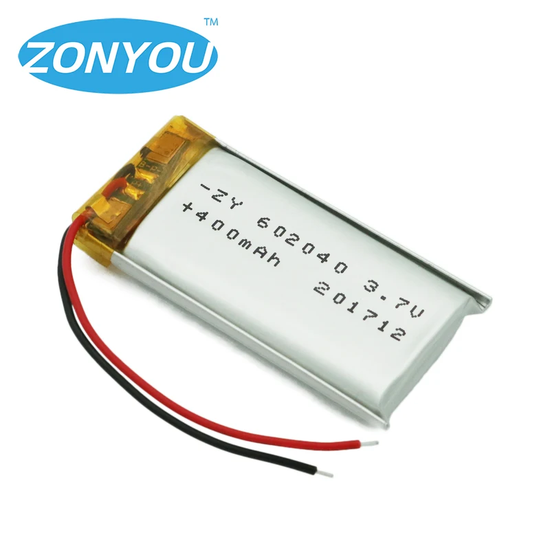 Manufacturer wholesale 3.7v 400mah 602040pl lithium polymer battery for speakers