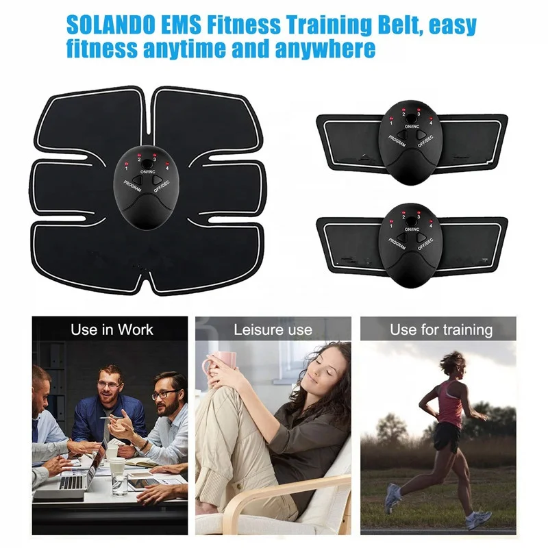 Smart EMS Wireless Body Machine Abdomen Muscle Training Six Pad Massage Trainer