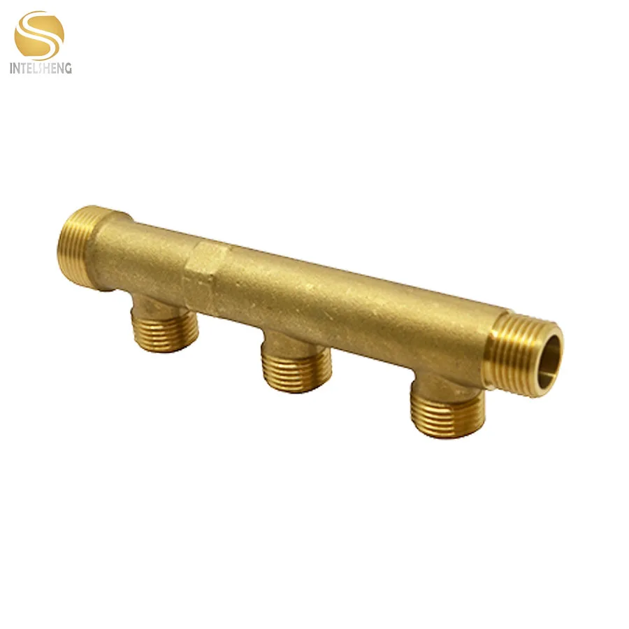 2/3/4 ways heating flow water meter tube pipe fittings connector brass copper industrial manifold