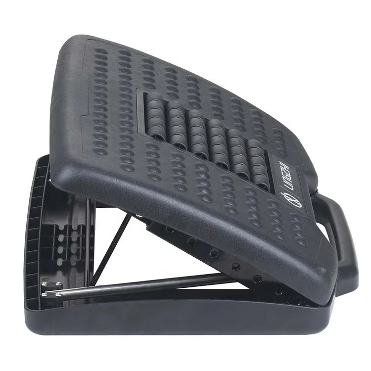 Office height angle adjustable plastic floding portable plastic massage Footrest foot rest