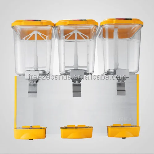 plastic barrel electric commercial 3 tanks fruit juice juicer dispenser machine prices with cooler