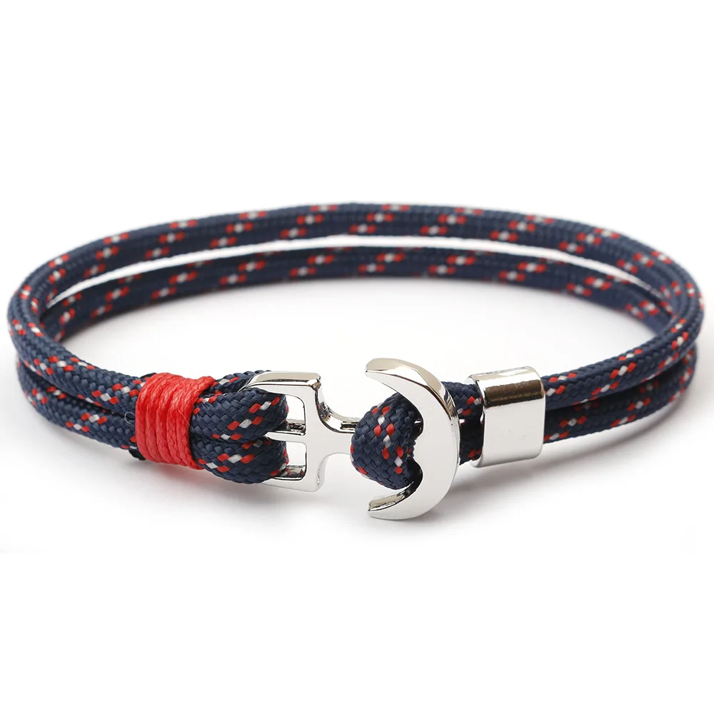 New Arrival Navy Viking Style Bracelet Custom Braid Men Anchor Bracelet
