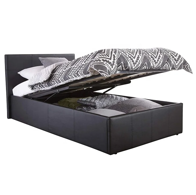 Ottoman Gas Lift Up Storage Bed - Black 4ft6 Double 5ft King size