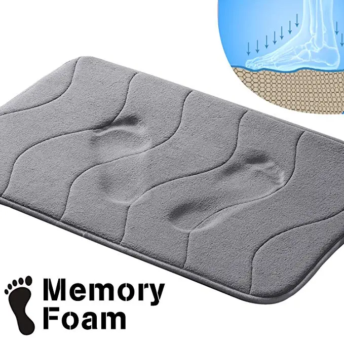 MRTONG  Flannel Fleece  Memory Foam Soft Comfort Non Slip  Bath Mats