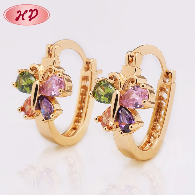 Fashion Colorful Huggies Earrings Best Famous Name Jewelry
