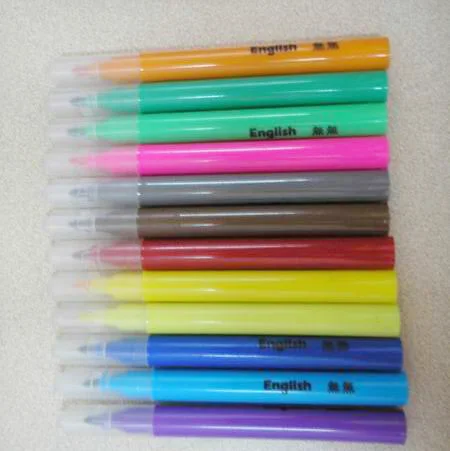 Of 12 Colors Non-toxic Small Art Water Color Brush Pen Stationery Set For Kids