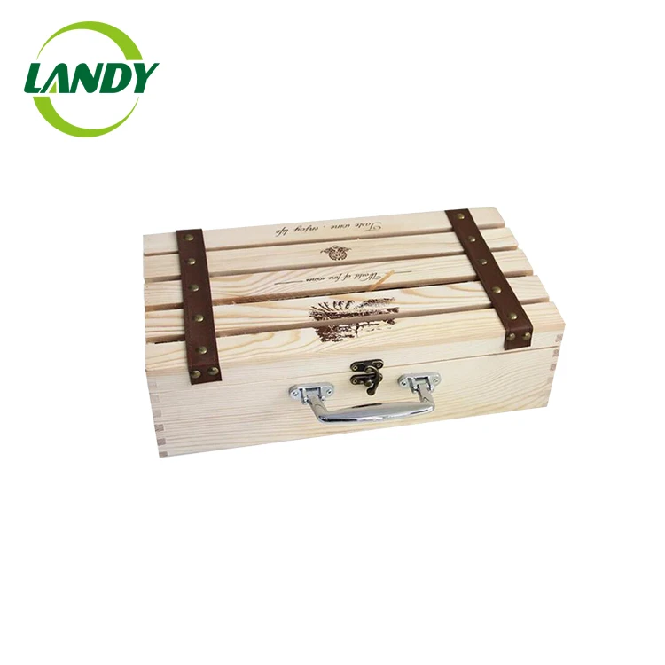 Wholesale bulk 4 bottles wooden wine box/crates with lid cheap wooden crate box